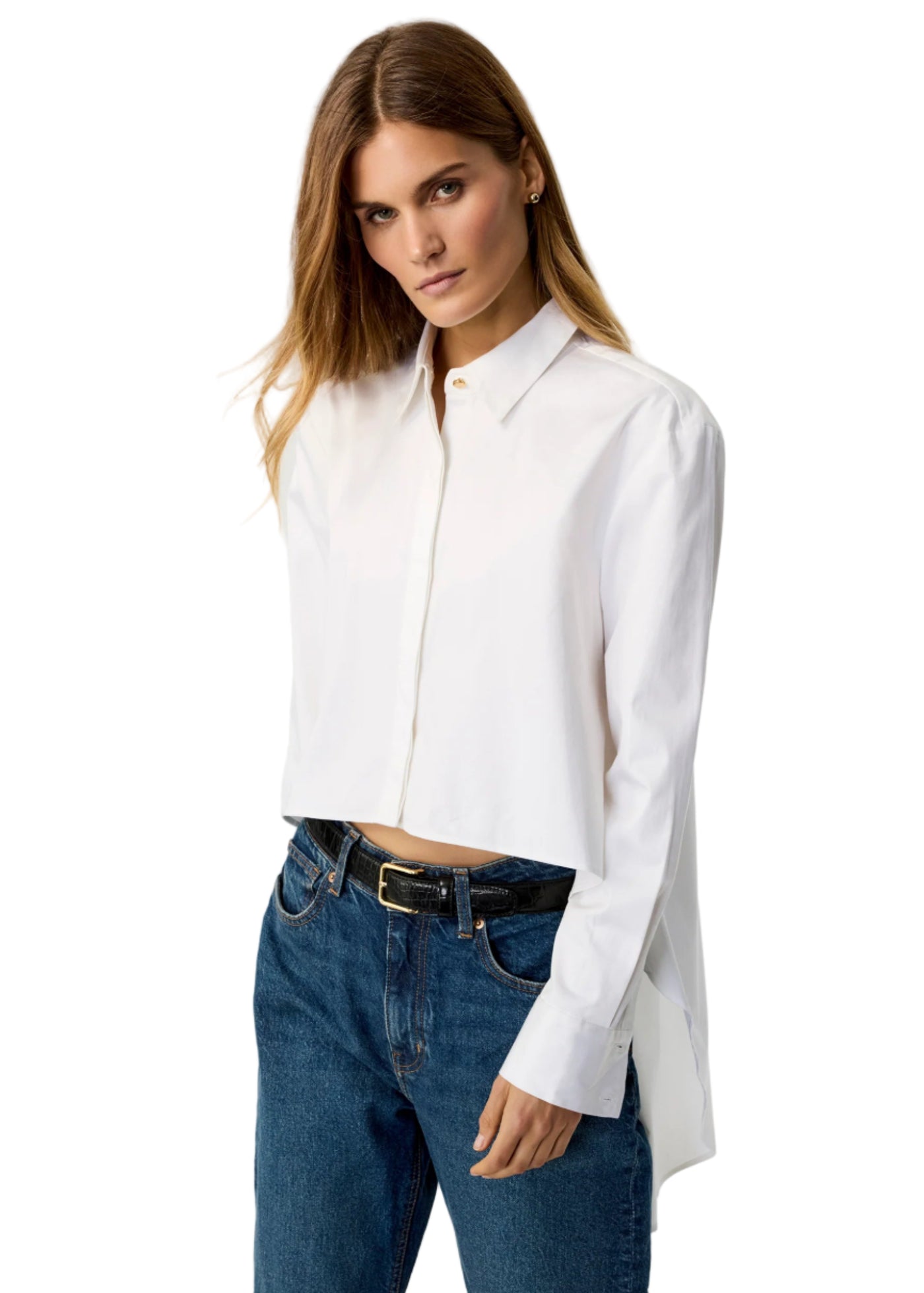 Kira High-Low Shirt in Optic