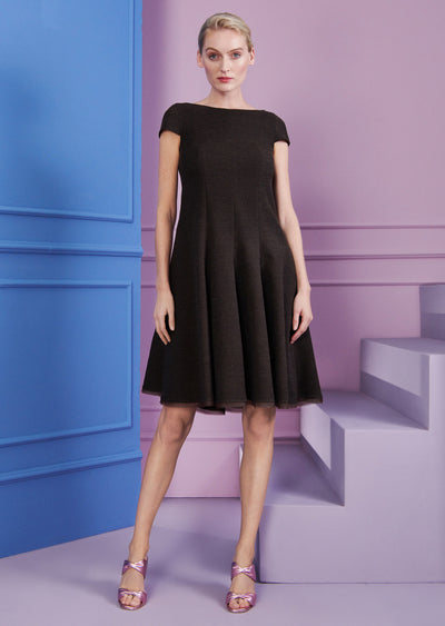 Day Dress - Dark Brown/Black