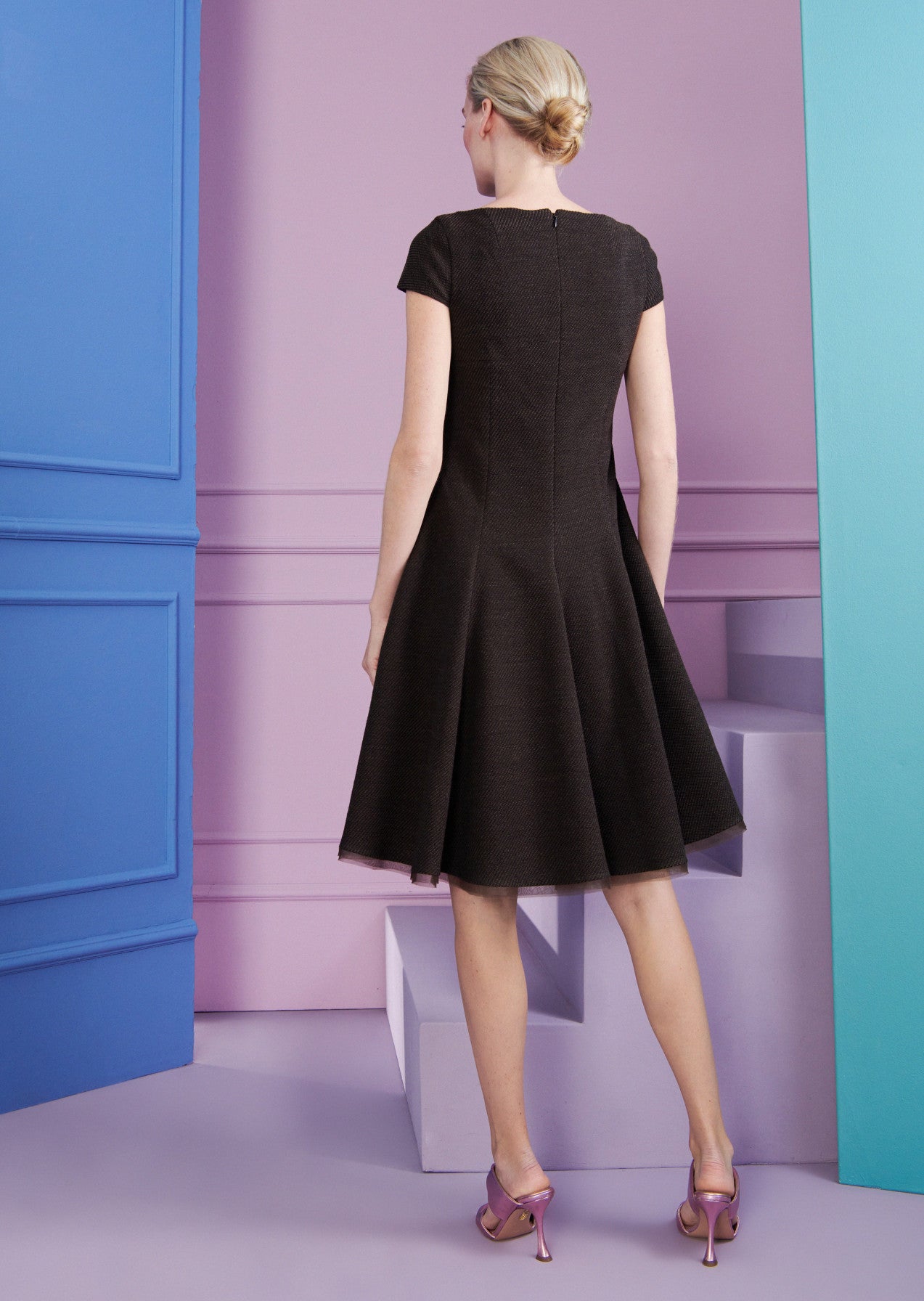 Day Dress - Dark Brown/Black