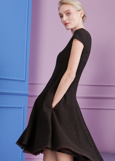 Day Dress - Dark Brown/Black