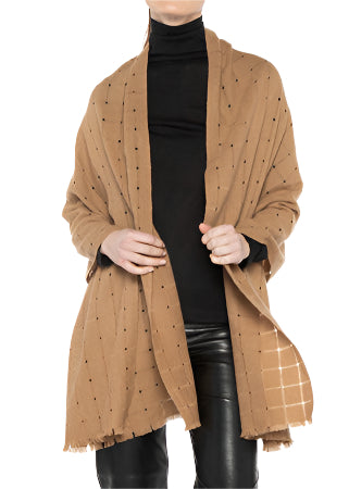 Open Weave Shawl in Camel