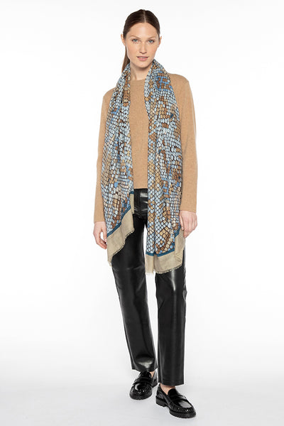 Geo Skin Print Scarf in Como Multi