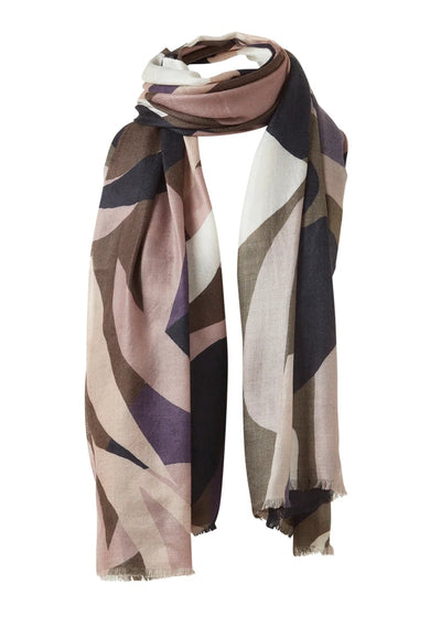 Abstract Print Scarf in Loden Multi
