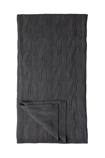 Lux Cable Throw Shawl in Pewter