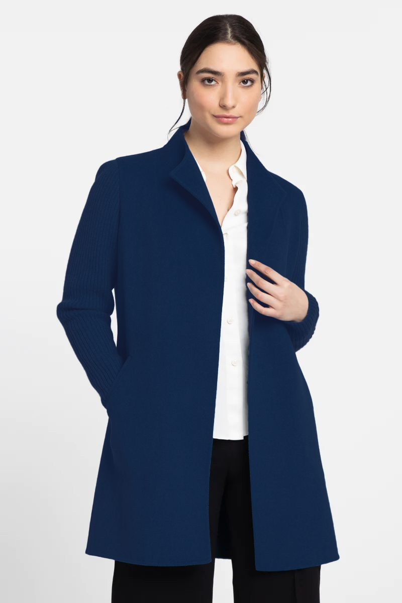 Rib Sleeve Coat - Dusk