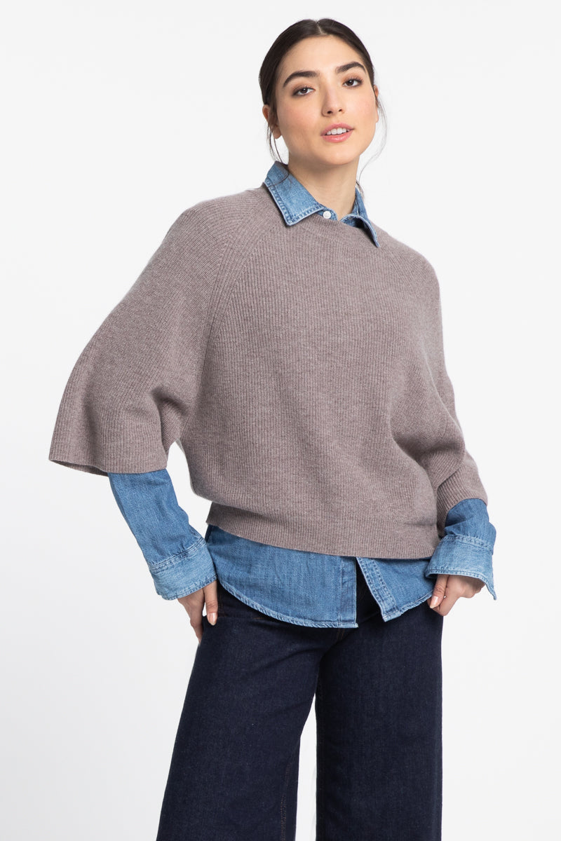 Easy Rib Raglan Pullover - Seal