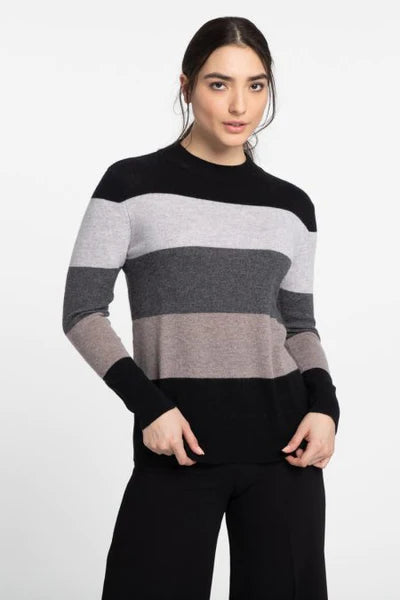 Wide Stripe Crew - Seal/Multi