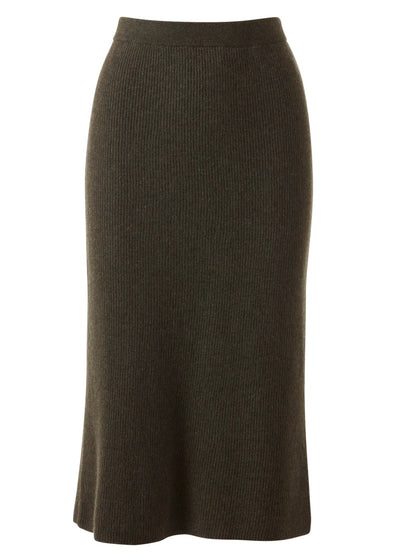 Rib Skirt in Loden