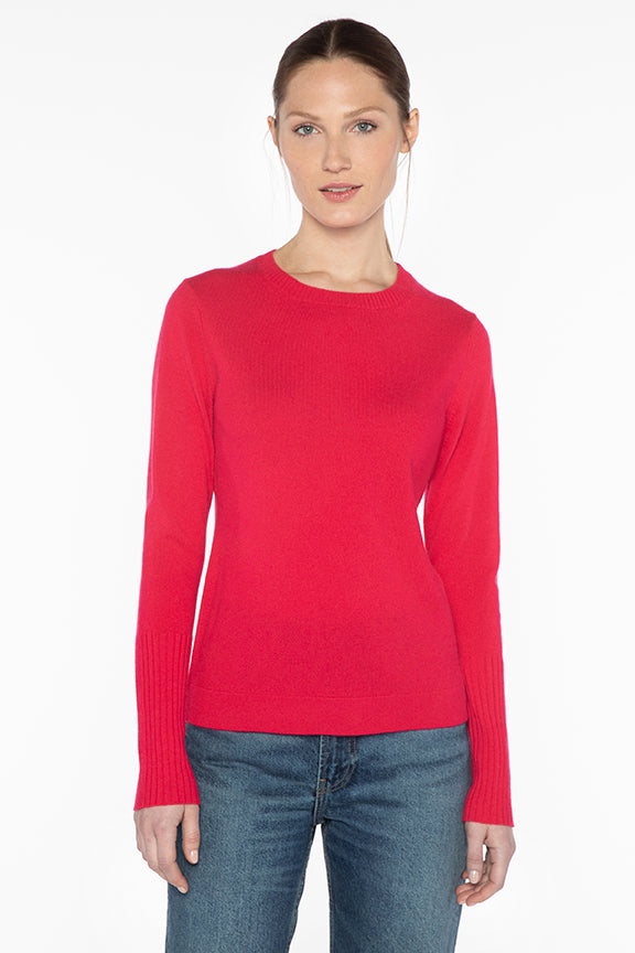 Cashmere Crewneck in Poppy