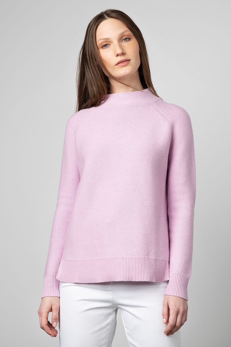 Garter Funnel Sweater - Orchid