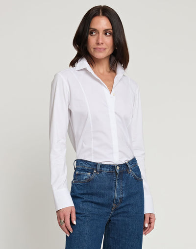 Long Sleeve Rebecca Blouse in White