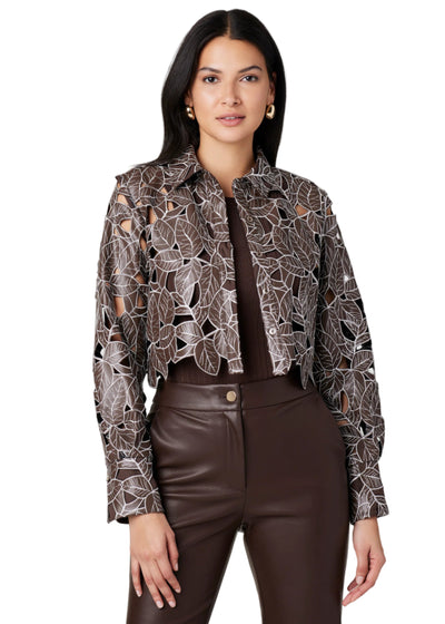 Beatrix Lace Vegan Leather Top