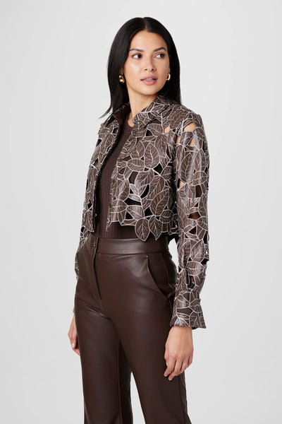 Beatrix Lace Vegan Leather Top
