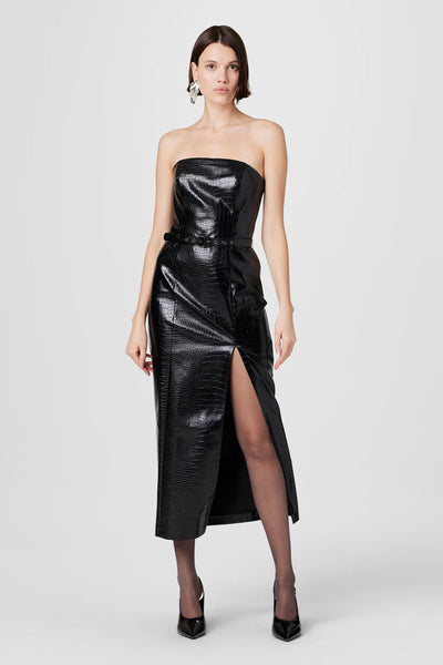 Vivian Strapless Croc Leather Dress