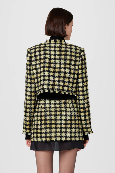 Lainey Crop Jacket in Jet/Citron