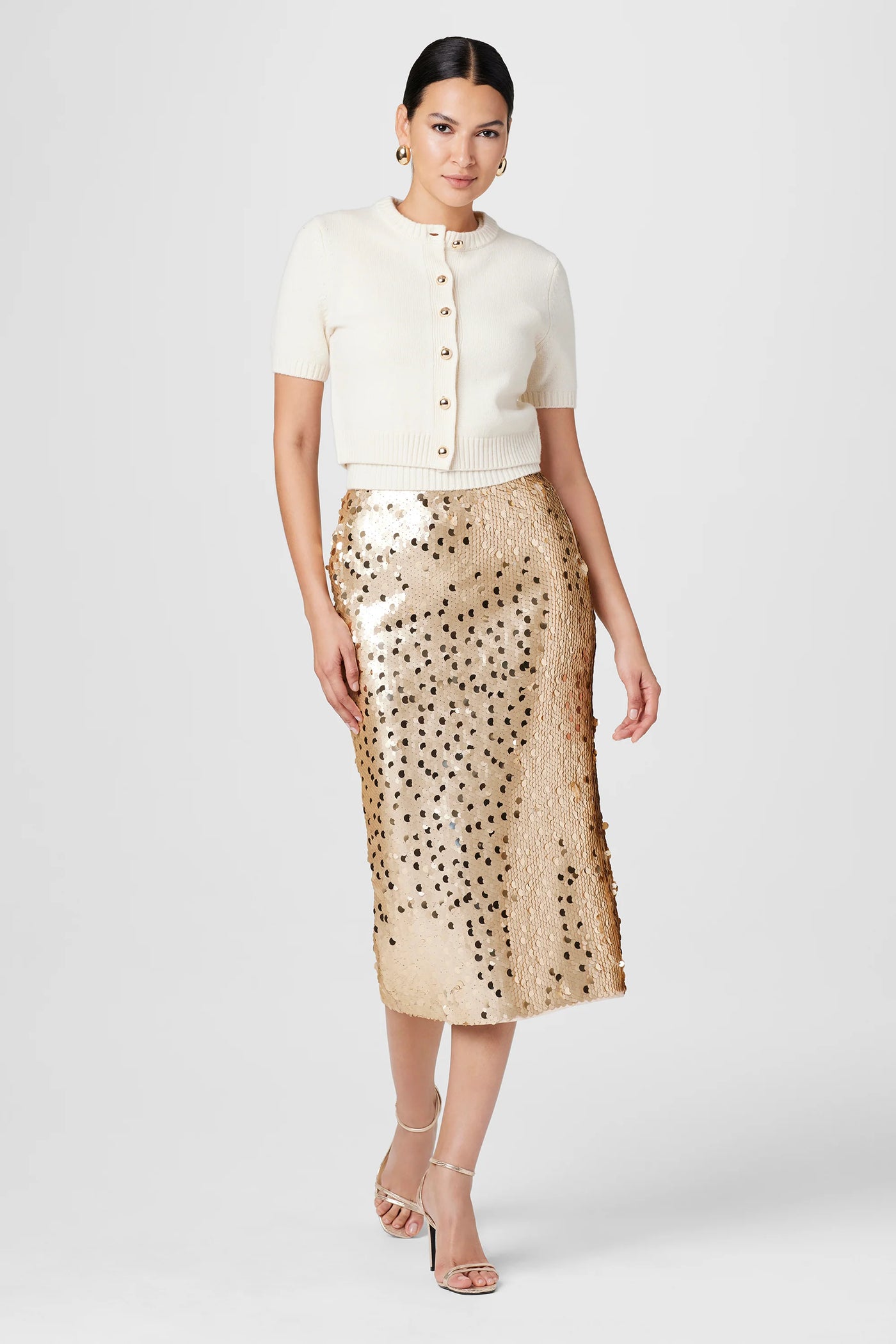 Leilani Pencil Skirt in Brushed Gold