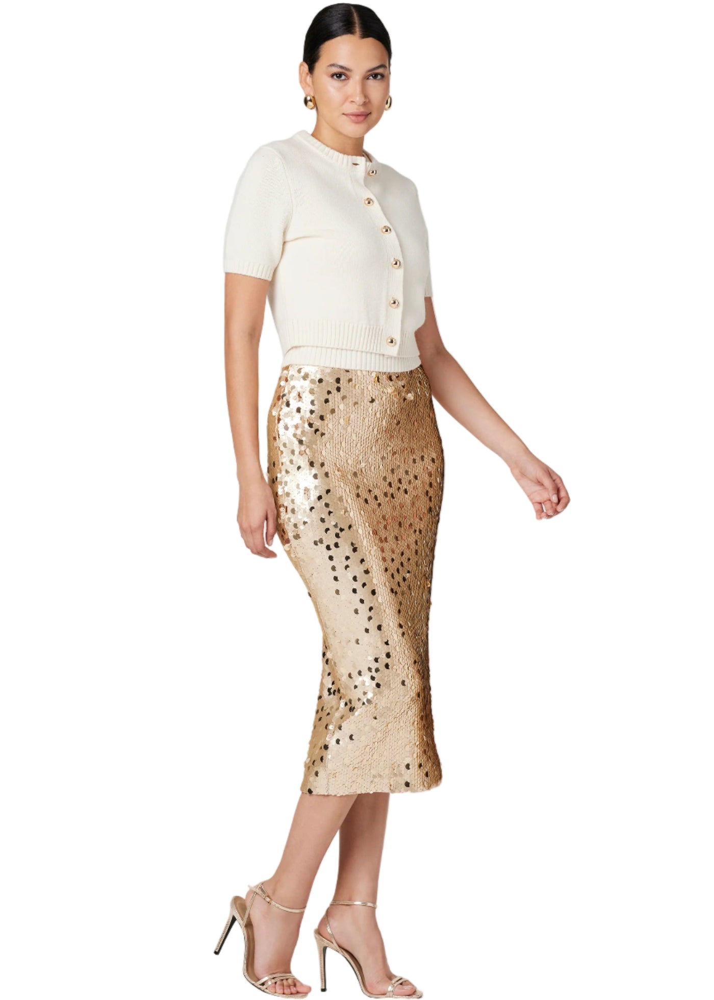 Leilani Pencil Skirt in Brushed Gold