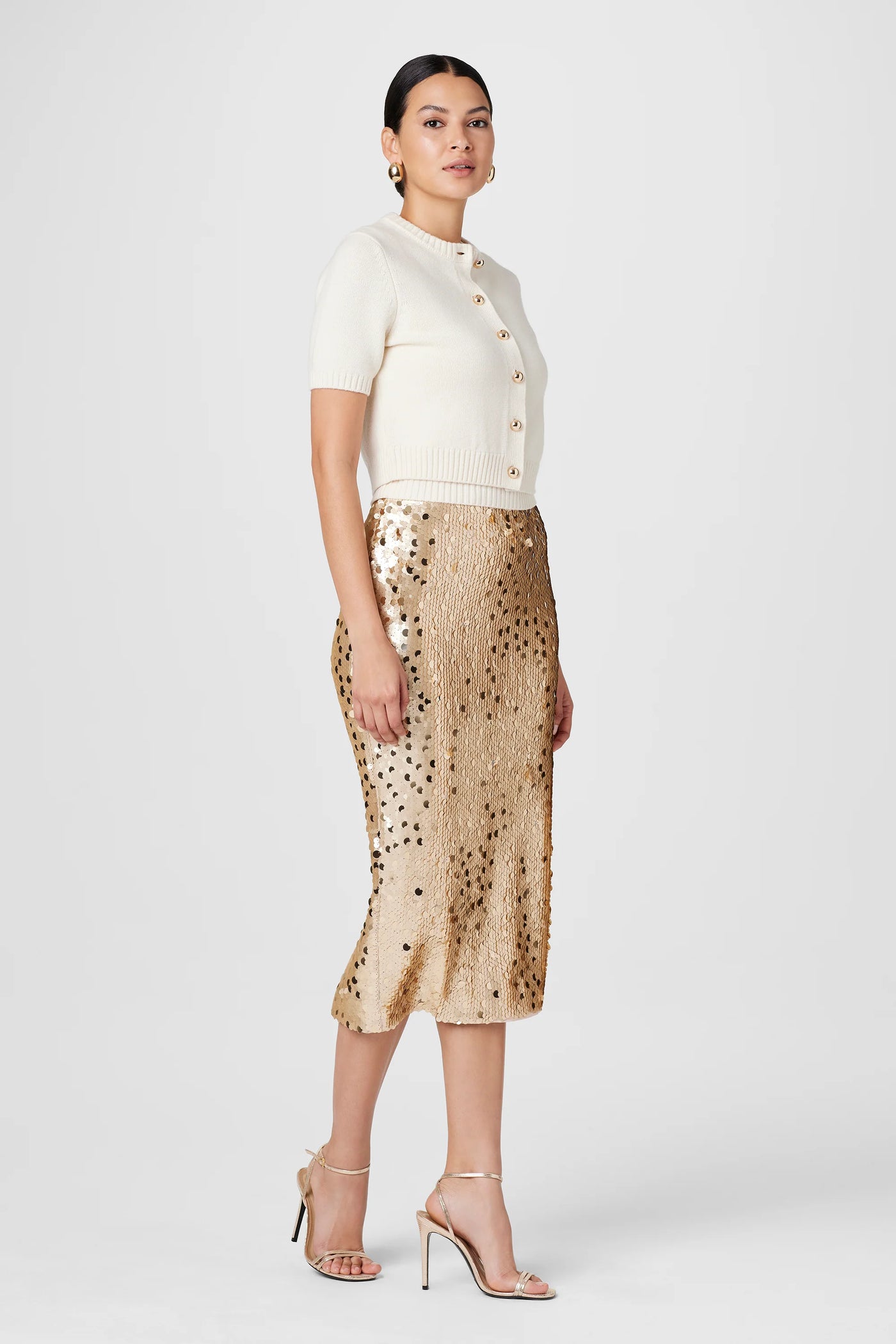 Leilani Pencil Skirt in Brushed Gold