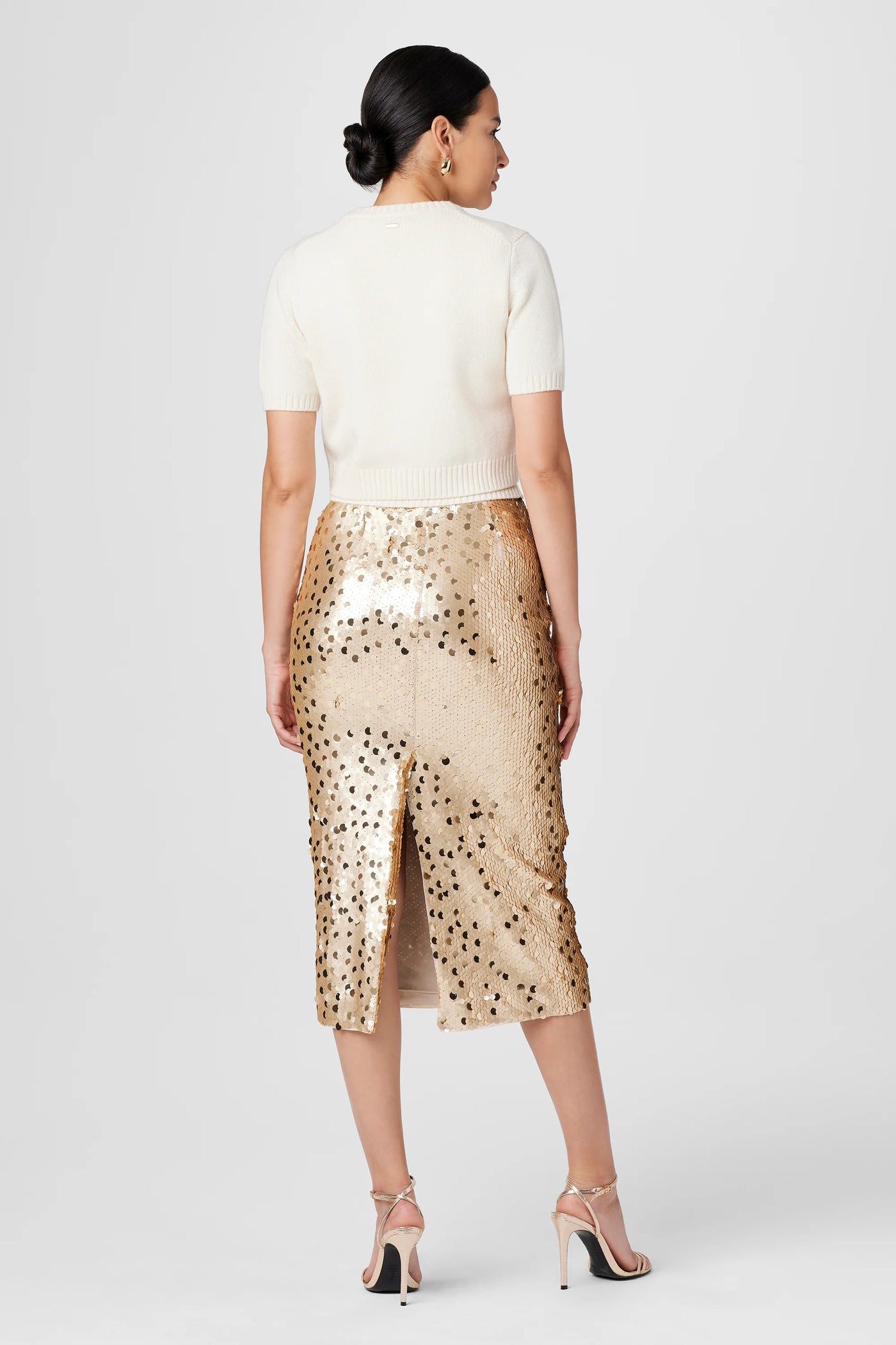 Leilani Pencil Skirt in Brushed Gold
