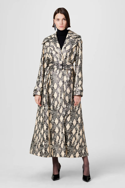 Chloe Vegan Leather Trench Coat in Python