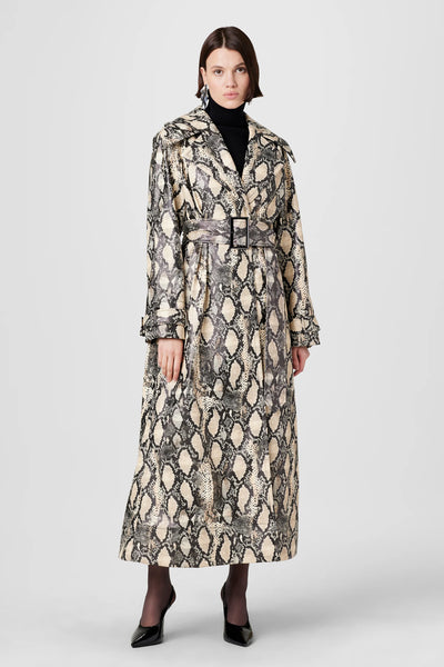 Chloe Vegan Leather Trench Coat in Python