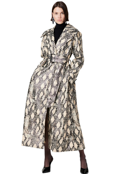Chloe Vegan Leather Trench Coat in Python