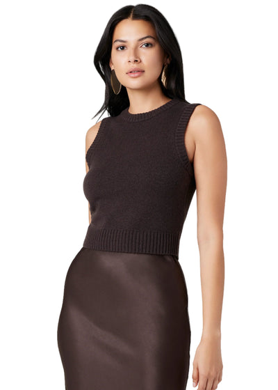 Lazlo Sleeveless Shell Top in Espresso