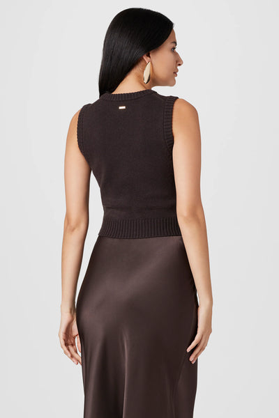 Lazlo Sleeveless Shell Top in Espresso