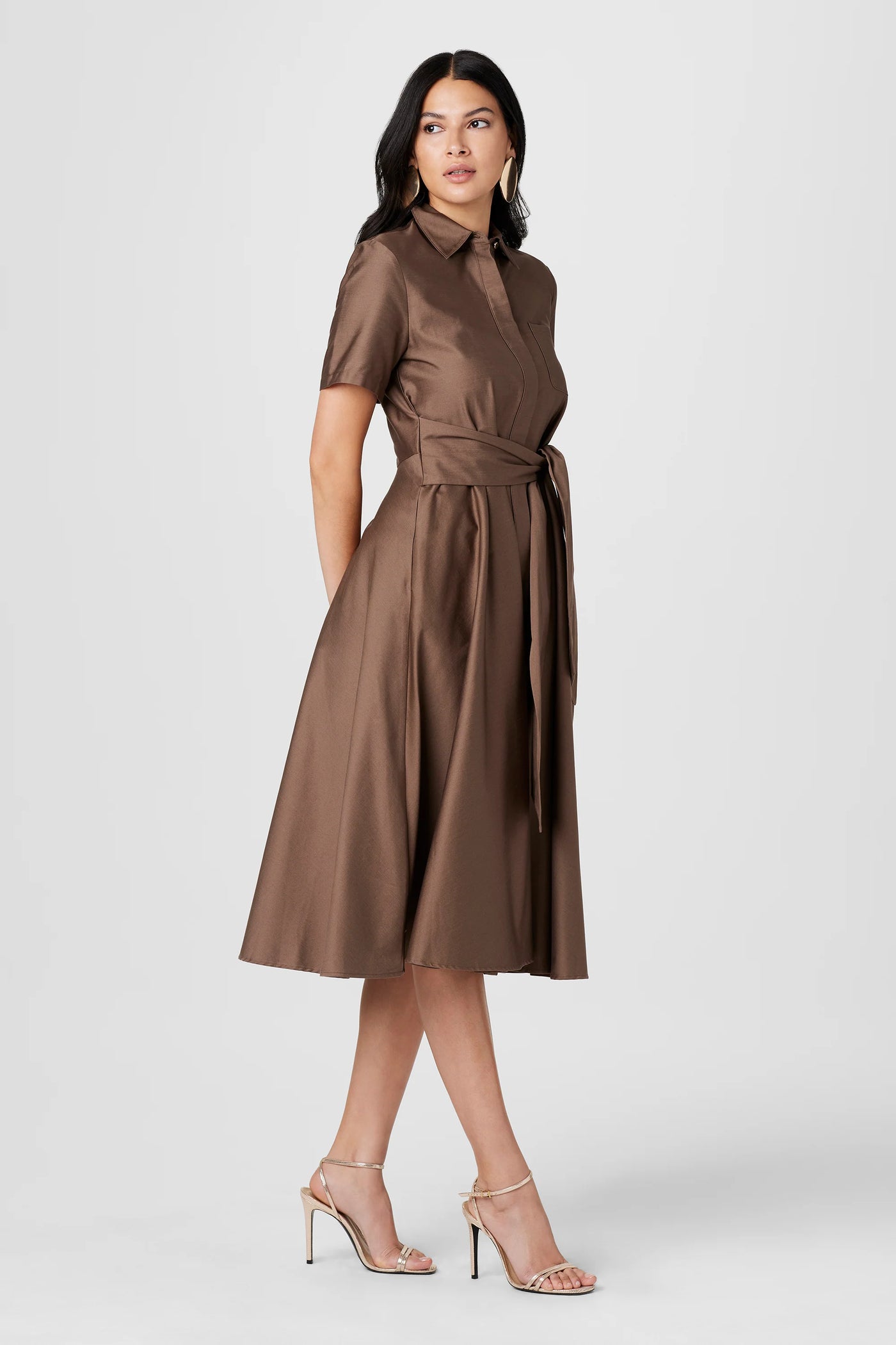 Megan Midi Dress in Toffee