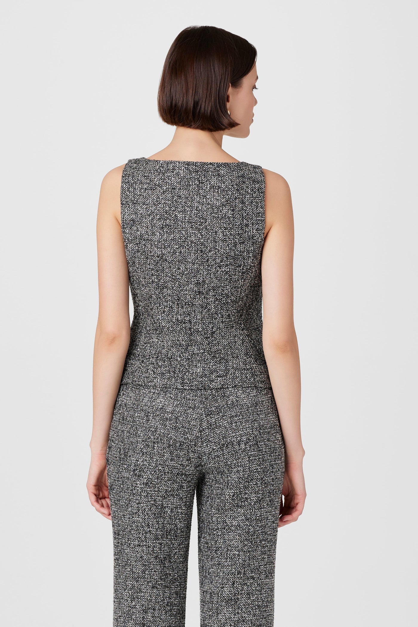 Georgia Tweed Vest Top in Charcoal