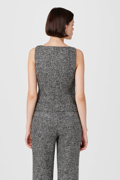 Georgia Tweed Vest Top in Charcoal