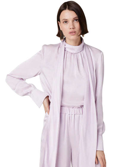 Veronica Bow Blouse in Lilac