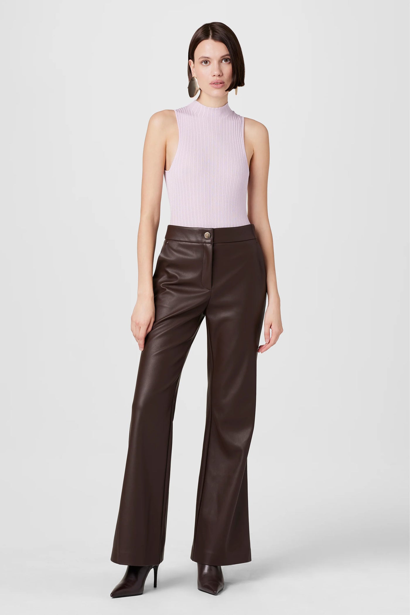 Gaia Lux Vegan Leather Pants in Espresso