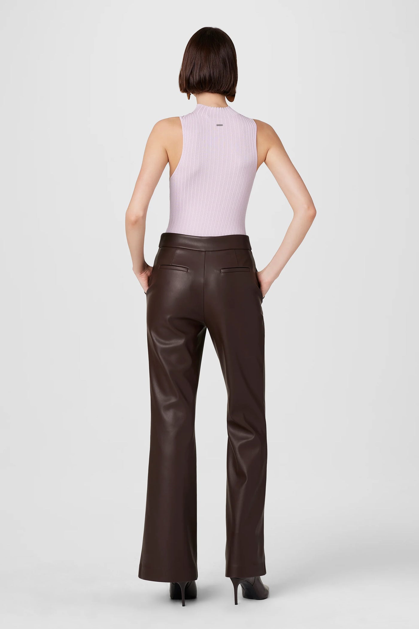 Gaia Lux Vegan Leather Pants in Espresso