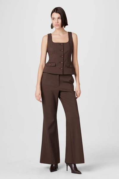 Gaia Suiting High Waisted Pants in Espresso