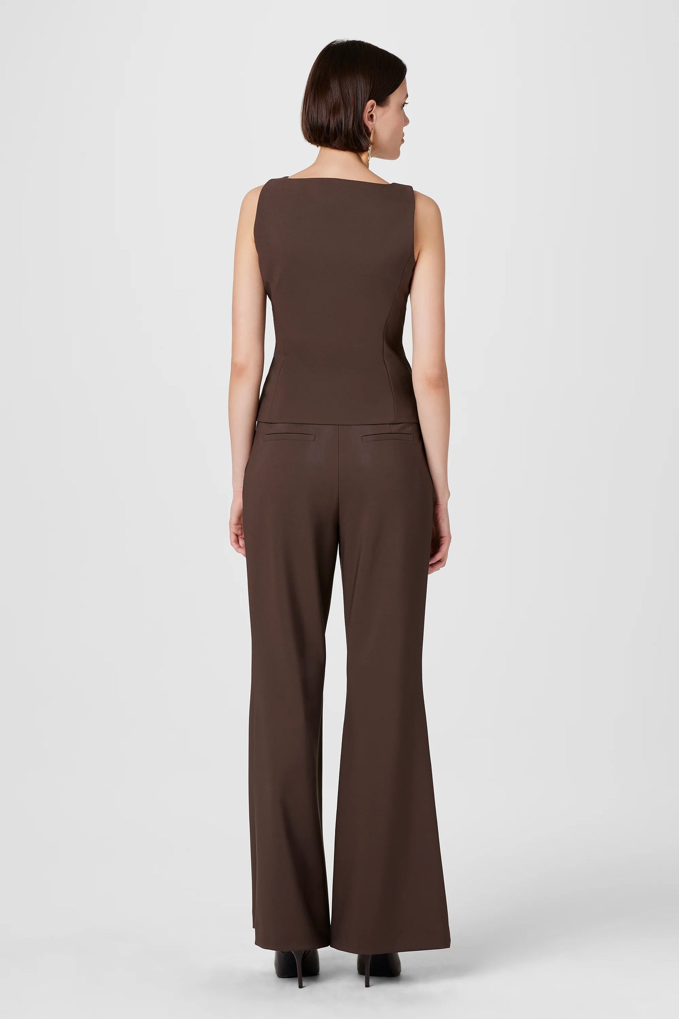 Gaia Suiting High Waisted Pants in Espresso