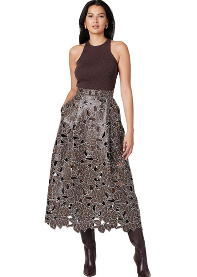 Stacy Lace Vegan Leather Skirt