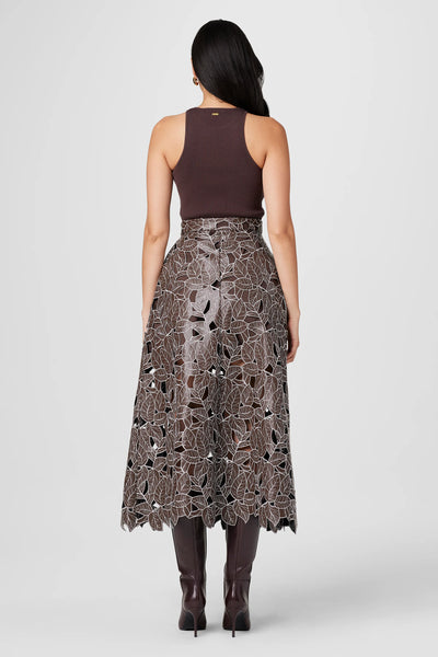 Stacy Lace Vegan Leather Skirt
