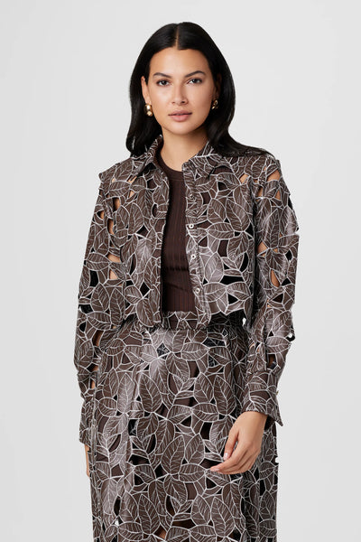 Beatrix Lace Vegan Leather Top