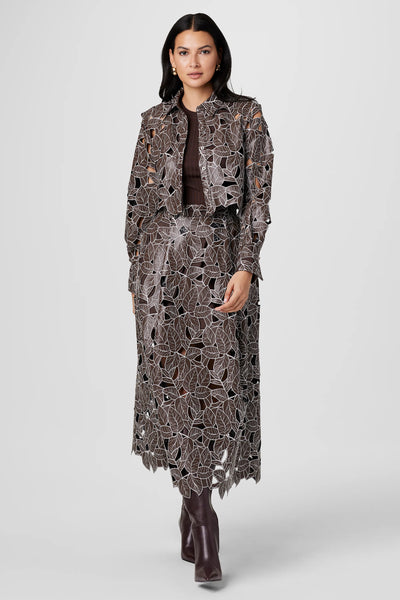 Stacy Lace Vegan Leather Skirt