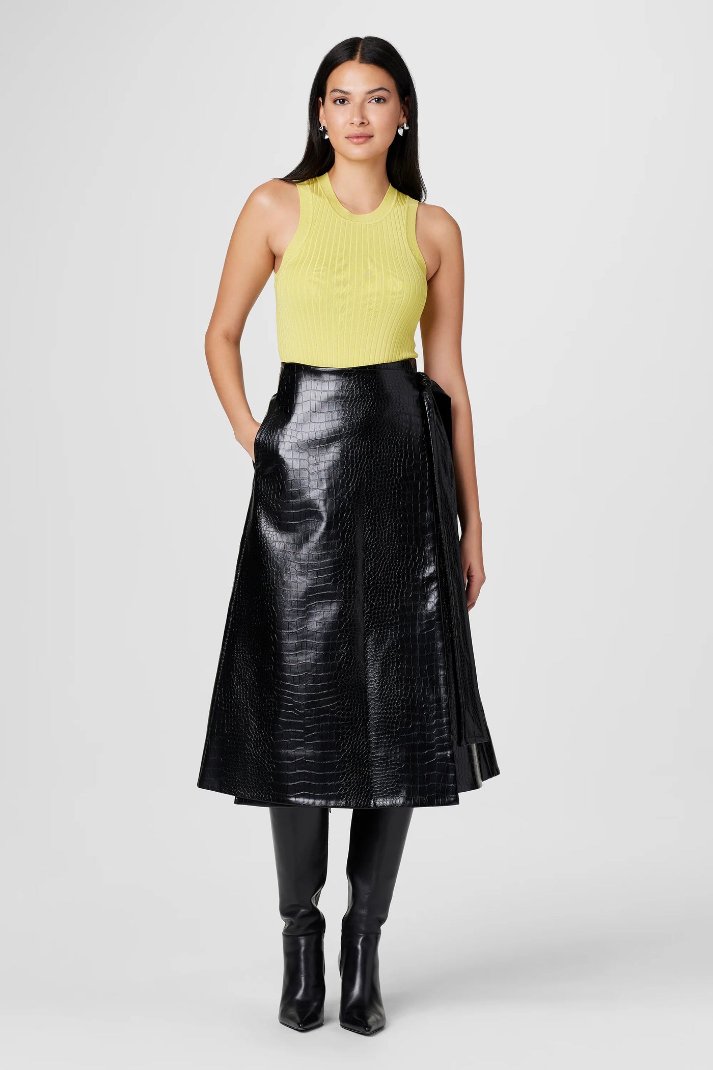 Beatrice Croc Vegan Skirt