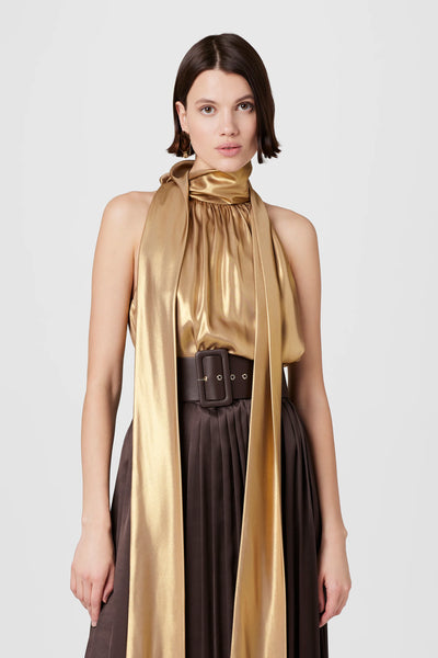 Hattie Sleeveless Metallic Blouse