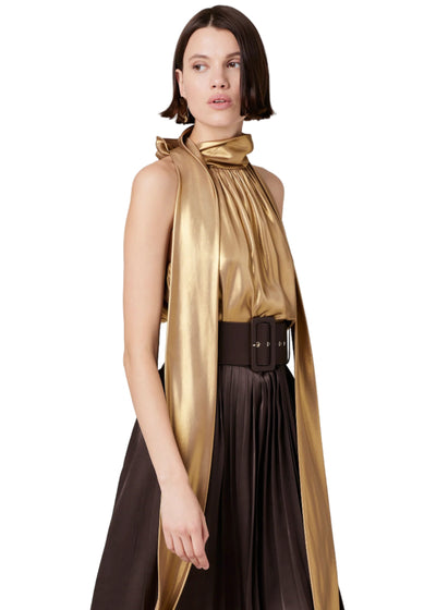 Hattie Sleeveless Metallic Blouse