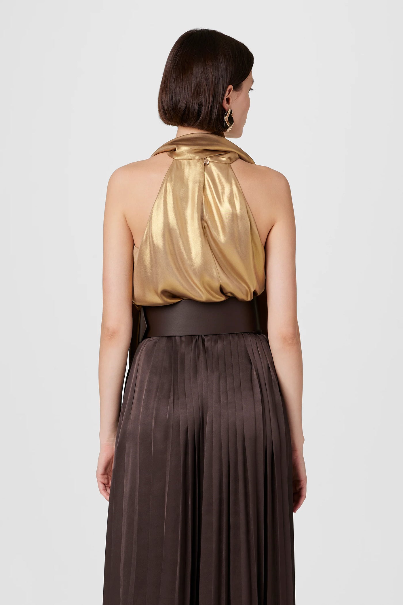 Hattie Sleeveless Metallic Blouse