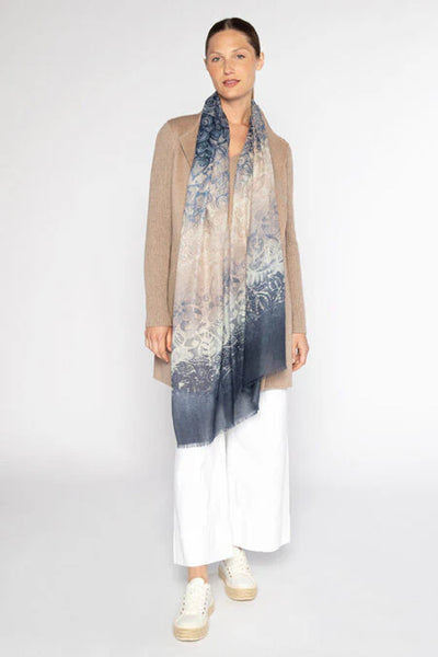Ombre Reef Print Scarf in Navy Multi