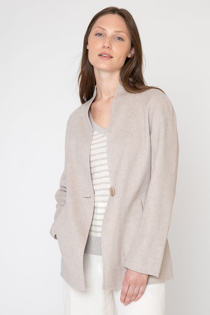 One Button Coat - Cloud