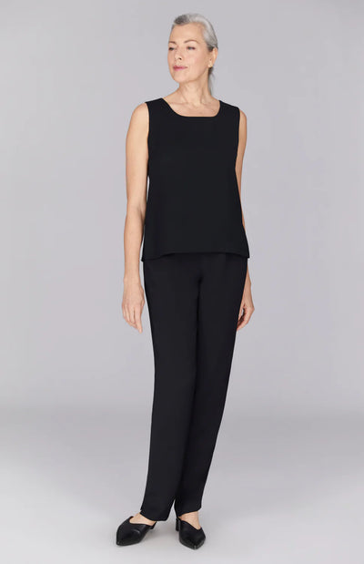 Narrow Leg Pant With Back Elastic Black