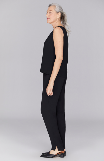Sleeveless Scoop Neck Base Fabric Shell Black