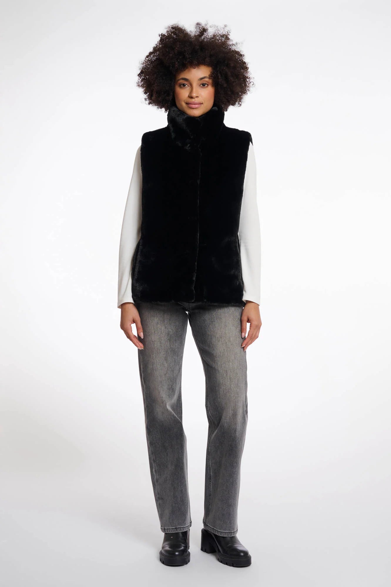 Lison Waistcoat Vest in Black