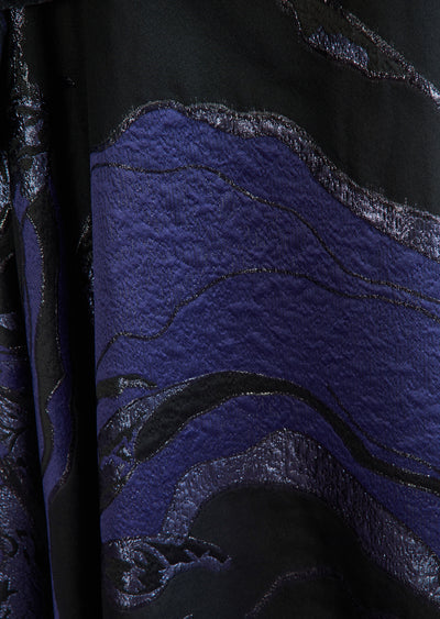 Monarch Jacquard Gown in Navy/Royal Blue
